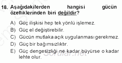 Organizasyonlarda Davranış 2013 - 2014 Dönem Sonu Sınavı 18.Soru
