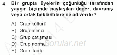 Organizasyonlarda Davranış 2013 - 2014 Dönem Sonu Sınavı 4.Soru