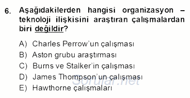 Organizasyonlarda Davranış 2013 - 2014 Dönem Sonu Sınavı 6.Soru
