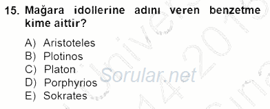 Siyaset Felsefesi 2 2014 - 2015 Ara Sınavı 15.Soru