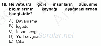 Siyaset Felsefesi 2 2014 - 2015 Ara Sınavı 16.Soru