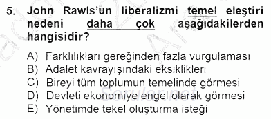 Siyaset Felsefesi 2 2014 - 2015 Ara Sınavı 5.Soru
