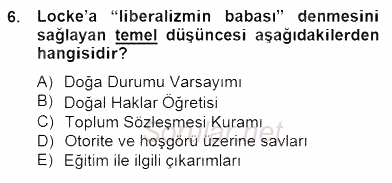 Siyaset Felsefesi 2 2014 - 2015 Ara Sınavı 6.Soru