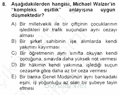 Siyaset Felsefesi 2 2014 - 2015 Ara Sınavı 8.Soru