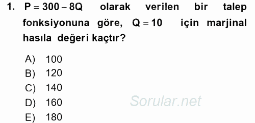 Matematiksel İktisat 2015 - 2016 Dönem Sonu Sınavı 1.Soru