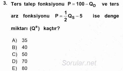 Matematiksel İktisat 2015 - 2016 Dönem Sonu Sınavı 3.Soru