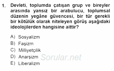 Yurttaşlık ve Çevre Bilgisi 2012 - 2013 Dönem Sonu Sınavı 1.Soru