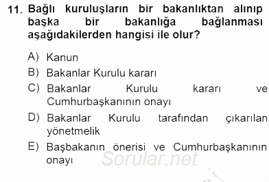 Yurttaşlık ve Çevre Bilgisi 2012 - 2013 Dönem Sonu Sınavı 11.Soru