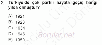 Yurttaşlık ve Çevre Bilgisi 2012 - 2013 Dönem Sonu Sınavı 2.Soru