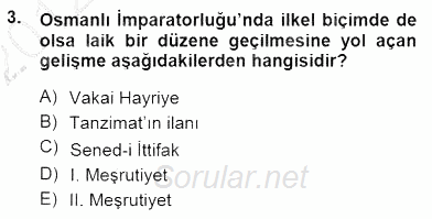 Yurttaşlık ve Çevre Bilgisi 2012 - 2013 Dönem Sonu Sınavı 3.Soru