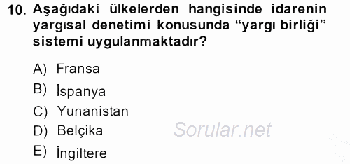 Kamu Özel Kesim Yapısı Ve İlişkileri 2014 - 2015 Ara Sınavı 10.Soru