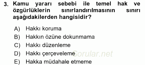 Sağlık Hukuku 2016 - 2017 Dönem Sonu Sınavı 3.Soru