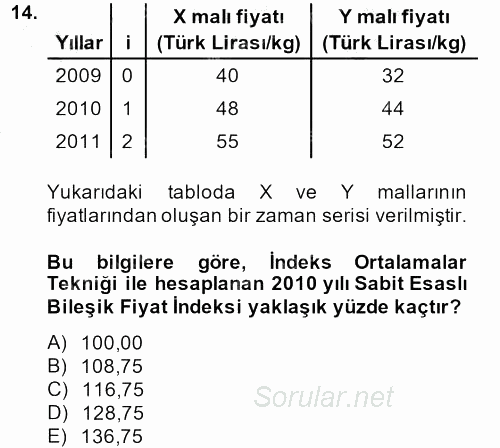 İstatistik 2 2014 - 2015 Dönem Sonu Sınavı 14.Soru