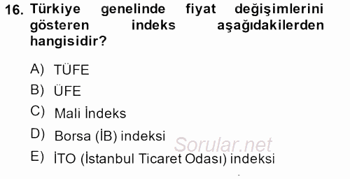 İstatistik 2 2014 - 2015 Dönem Sonu Sınavı 16.Soru