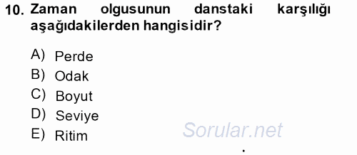 Güzel Sanatlar 2014 - 2015 Dönem Sonu Sınavı 10.Soru