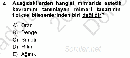 Güzel Sanatlar 2014 - 2015 Dönem Sonu Sınavı 4.Soru