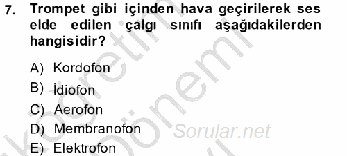 Güzel Sanatlar 2014 - 2015 Dönem Sonu Sınavı 7.Soru