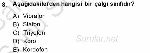 Güzel Sanatlar 2014 - 2015 Dönem Sonu Sınavı 8.Soru