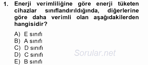 Isıtma Havalandırma ve Klima Sistemlerinde Enerji Ekonomisi 2012 - 2013 Ara Sınavı 1.Soru