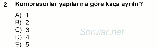 Isıtma Havalandırma ve Klima Sistemlerinde Enerji Ekonomisi 2012 - 2013 Ara Sınavı 2.Soru