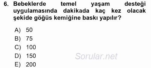 Temel İlk Yardım Bilgisi 2015 - 2016 Ara Sınavı 6.Soru