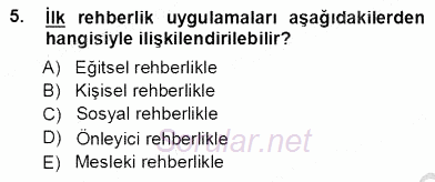 Rehberlik 2012 - 2013 Ara Sınavı 5.Soru