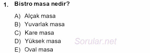 Genel Beslenme 2013 - 2014 Ara Sınavı 1.Soru