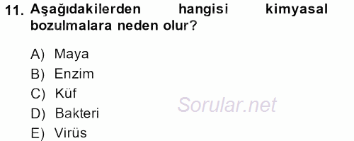 Genel Beslenme 2013 - 2014 Ara Sınavı 11.Soru