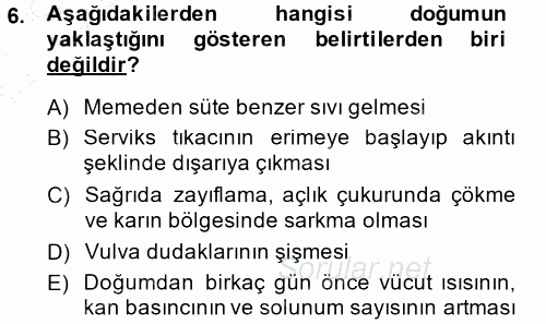 Hayvan Yetiştirme 2014 - 2015 Ara Sınavı 6.Soru