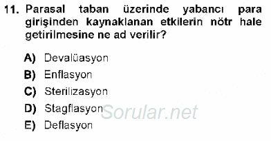 Maliye Politikası 1 2012 - 2013 Ara Sınavı 11.Soru