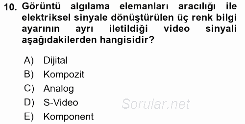 Kamera Tekniğine Giriş 2017 - 2018 Ara Sınavı 10.Soru