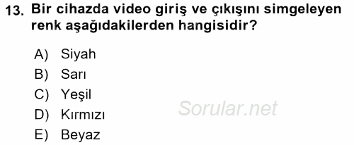 Kamera Tekniğine Giriş 2017 - 2018 Ara Sınavı 13.Soru