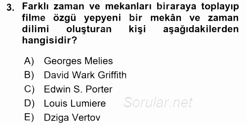 Kamera Tekniğine Giriş 2017 - 2018 Ara Sınavı 3.Soru