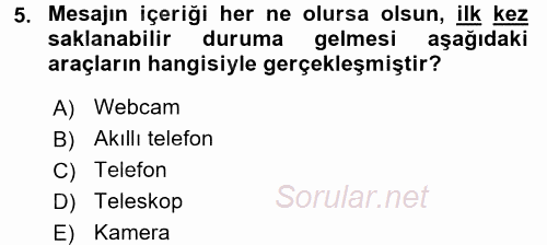 Kamera Tekniğine Giriş 2017 - 2018 Ara Sınavı 5.Soru