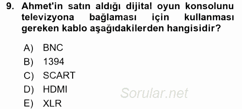 Kamera Tekniğine Giriş 2017 - 2018 Ara Sınavı 9.Soru