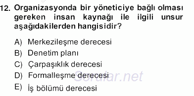 Bina ve Site Yöneticiliği 2013 - 2014 Ara Sınavı 12.Soru