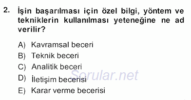 Bina ve Site Yöneticiliği 2013 - 2014 Ara Sınavı 2.Soru