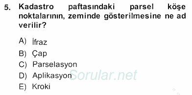 Bina ve Site Yöneticiliği 2013 - 2014 Ara Sınavı 5.Soru