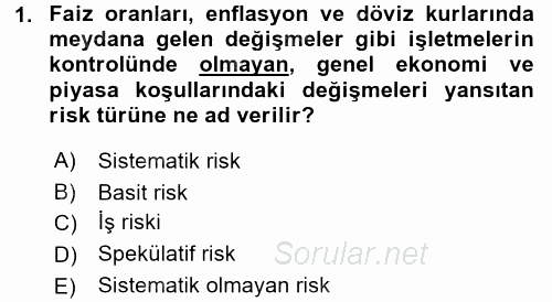 Girişim Finansmanı 2016 - 2017 3 Ders Sınavı 1.Soru