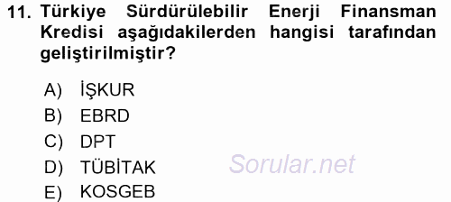 Girişim Finansmanı 2016 - 2017 3 Ders Sınavı 11.Soru