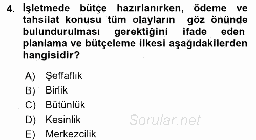 Girişim Finansmanı 2016 - 2017 3 Ders Sınavı 4.Soru