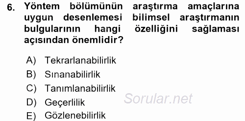 İletişim Araştırmaları 2015 - 2016 Ara Sınavı 6.Soru