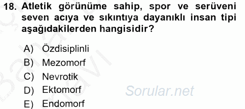 Birey ve Davranış 2016 - 2017 Ara Sınavı 18.Soru
