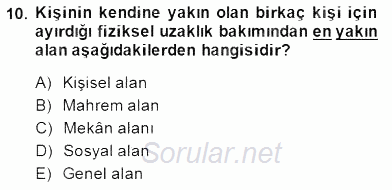 Sözlü ve Sözsüz İletişim 2014 - 2015 Dönem Sonu Sınavı 10.Soru