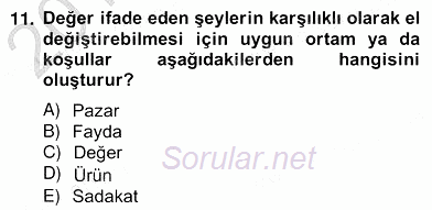 Pazarlama İlkeleri 2012 - 2013 Ara Sınavı 11.Soru
