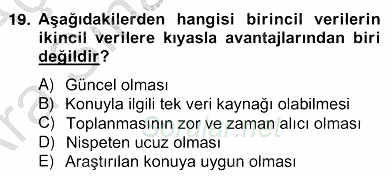 Pazarlama İlkeleri 2012 - 2013 Ara Sınavı 19.Soru