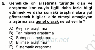 Pazarlama İlkeleri 2012 - 2013 Ara Sınavı 5.Soru