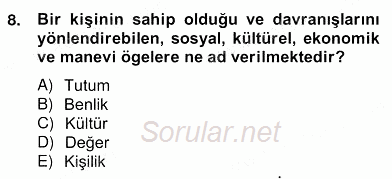 Pazarlama İlkeleri 2012 - 2013 Ara Sınavı 8.Soru