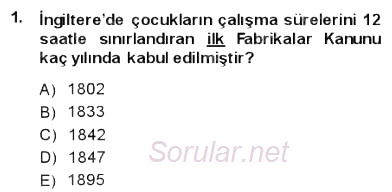 İş Sağlığı ve Güvenliği 2013 - 2014 Ara Sınavı 1.Soru