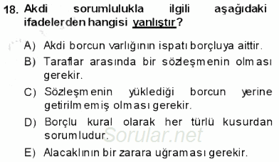 İş Sağlığı ve Güvenliği 2013 - 2014 Ara Sınavı 18.Soru